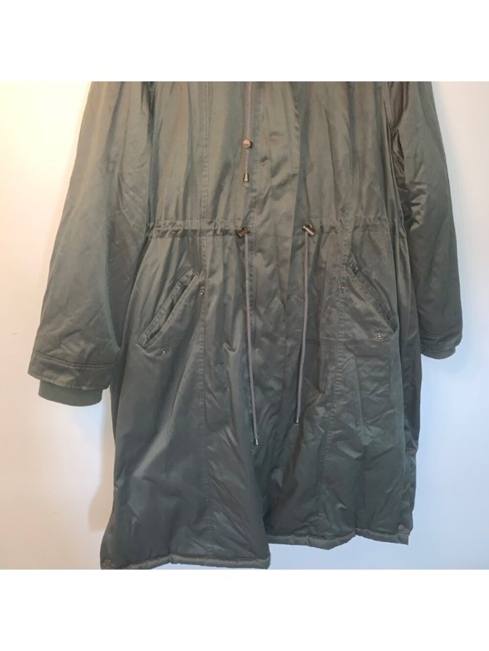 Torrid Green Long Parka Faux Fur Hood 3X - Picture 14 of 16